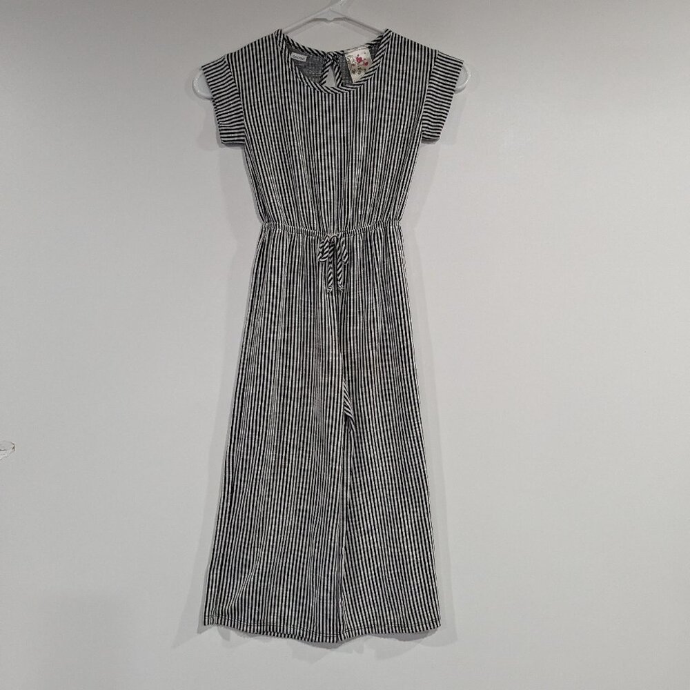 Jenna & Jessie Striped Jumpsuit Romper Black White Size 7